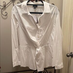 J Jill White Button-Up Blouse- XL - NWT